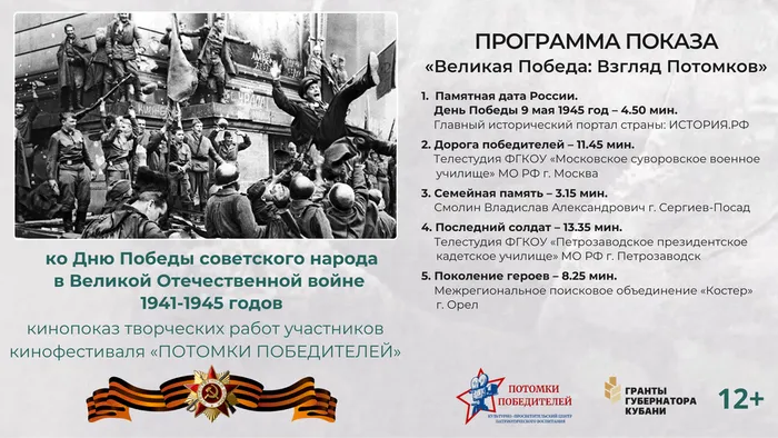 Афиша показа ко Дню Победы_Великая Победа. Взгляд Потомков